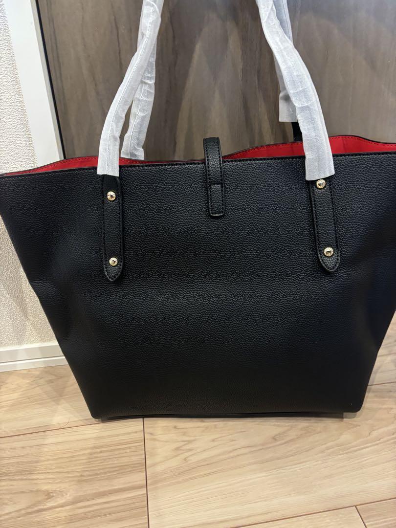 COACH ブラック/レッド トートバッグ