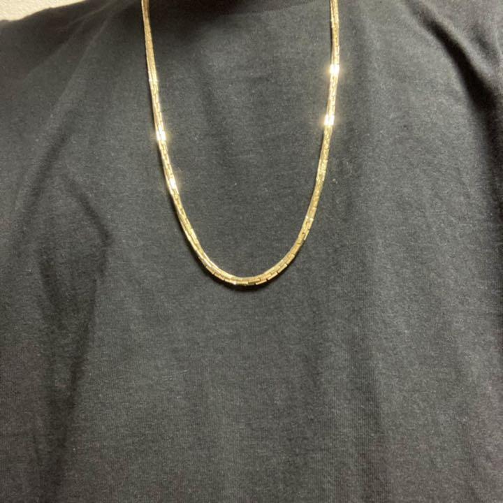 スクエアチェーン メンズ ゴールド ネックレス　70cm