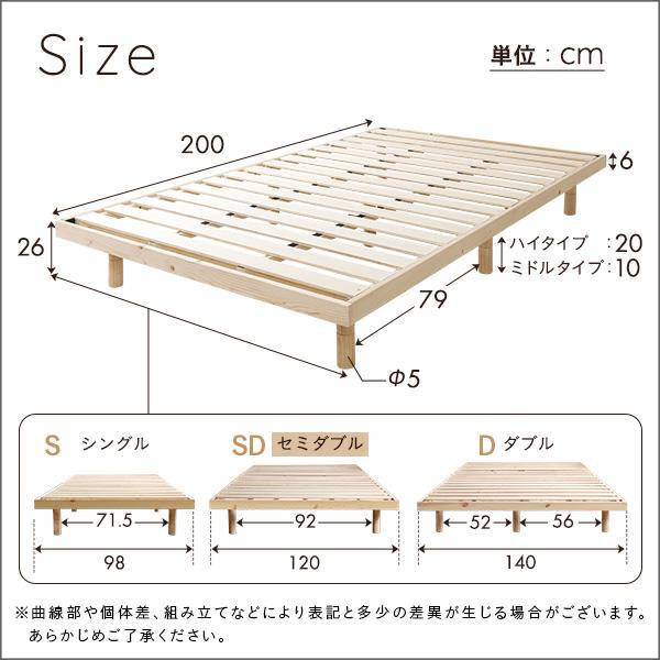 限定SALE新作登場 SDセミダブル 天然パイン材すのこベッド 高さ3段階調節可能 北欧おしゃれ W1KEB-m10853771525 好評大人気