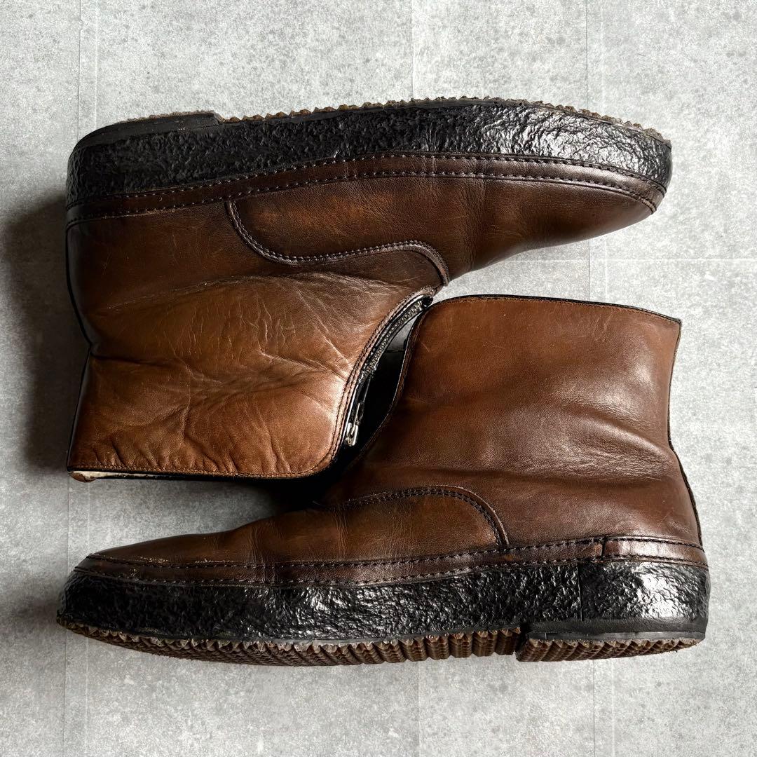 ジッパーフロント レザーブーツ