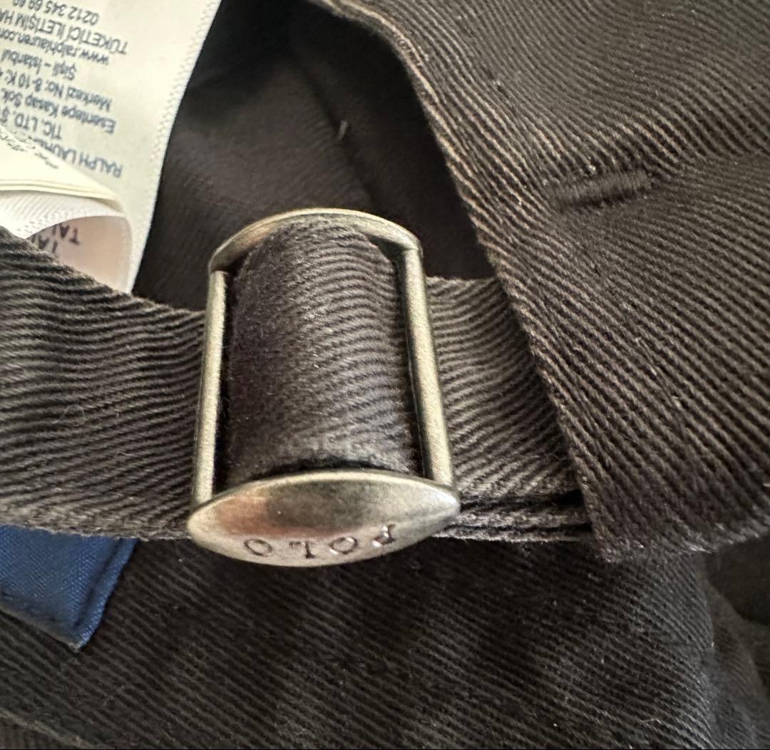 【良フェード有】ポロ ラルフローレン ローキャップ カーキポニー刺繍 黒 59m