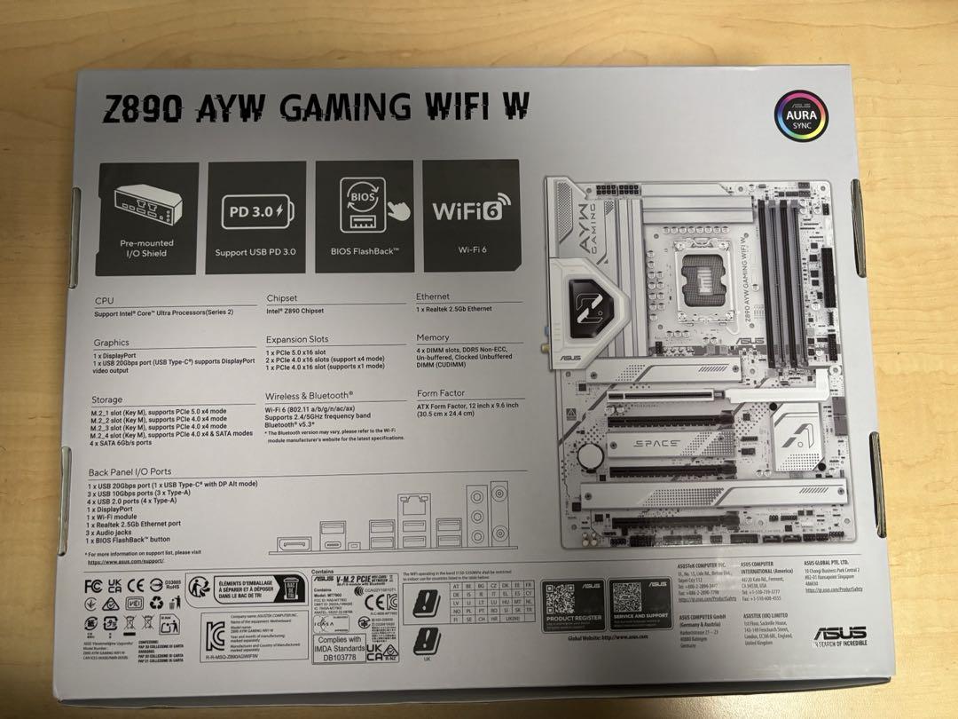 ASUS Z890 AYW GAMING WIFI W マザーボード