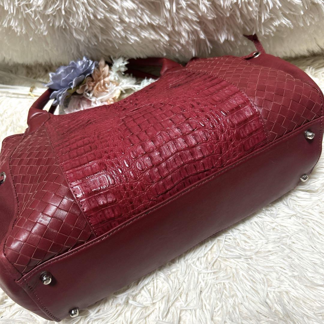 beau dessin ボーデッサン レザー ハンドバッグ クロコ 型押し