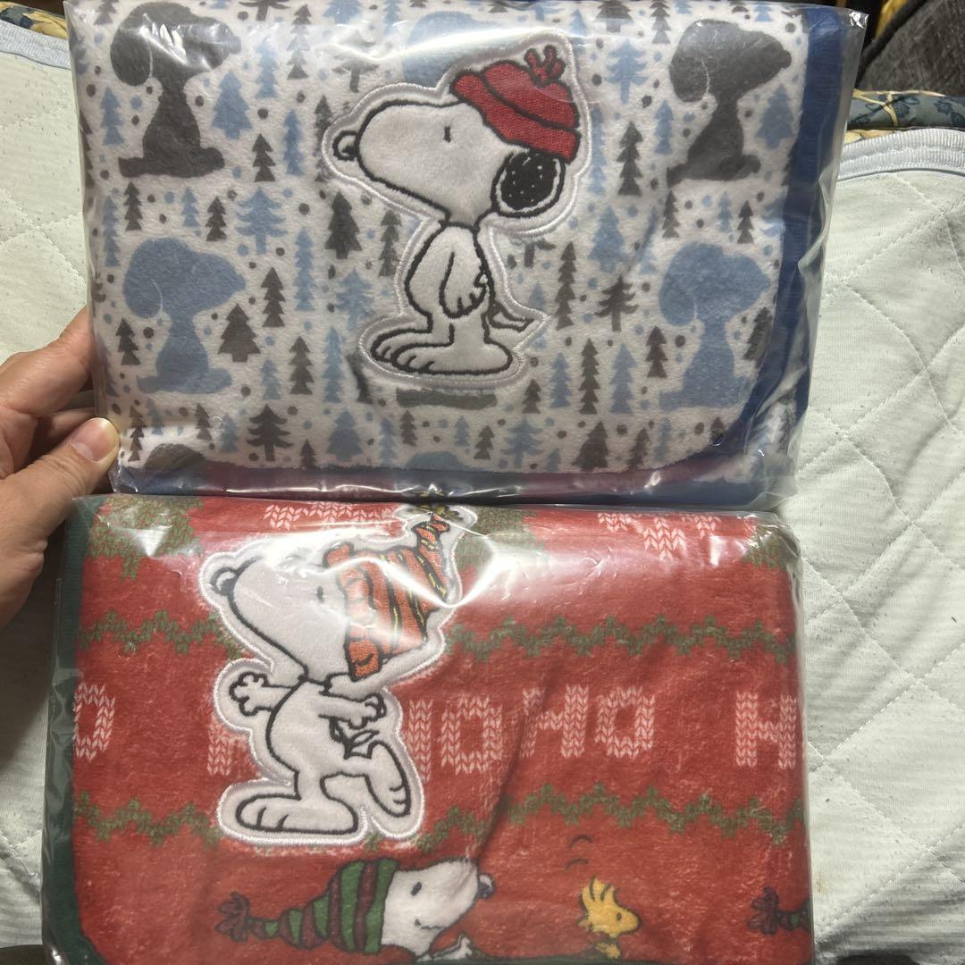 新品、未使用　スヌーピー　低反発　枕&ブランケットセット