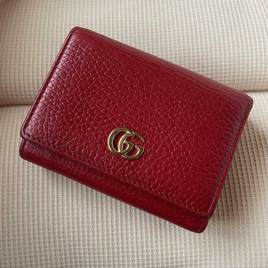 【激安】GUCCI レッド 二つ折り財布