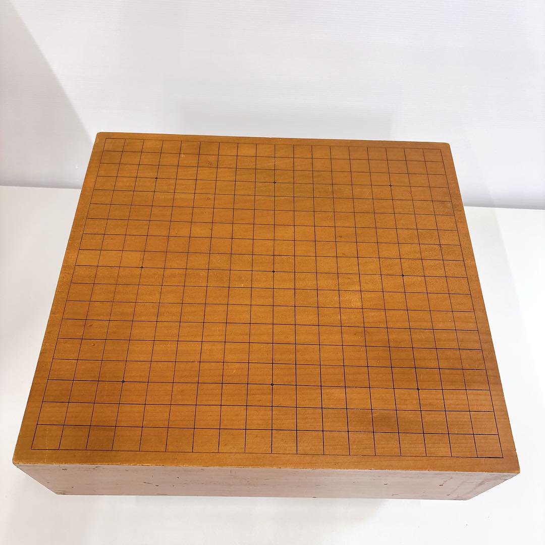 天然木製囲碁盤セット 脚付 板目木裏 ヘソ有り 19路盤 木製カバー付き