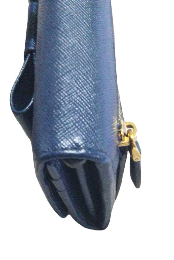 最新の激安 PRADA プラダ 極美品 紺 ネイビー 長財布 小物