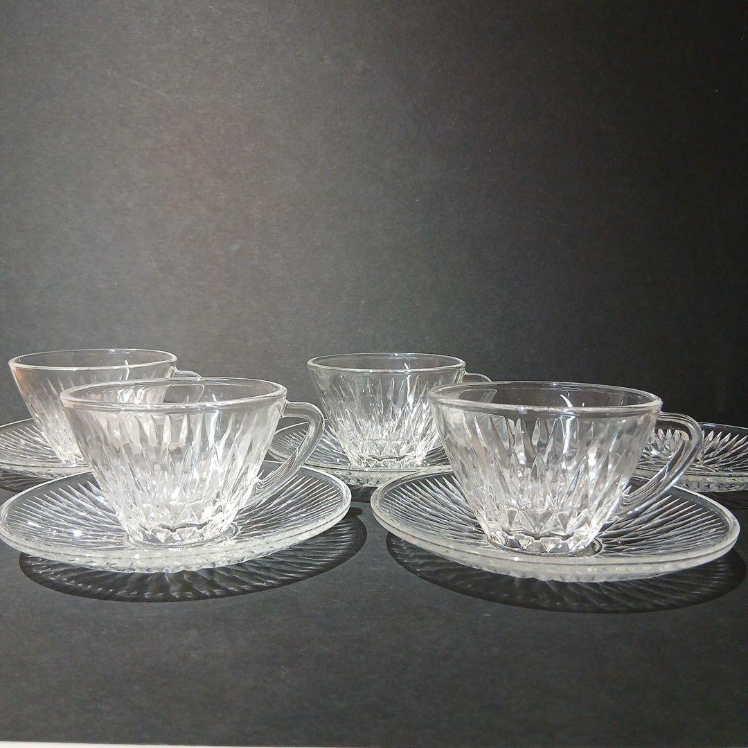 HOYA VIGOLASS 昭和レトロ ガラスティーカップ&ソーサー - メルカリ