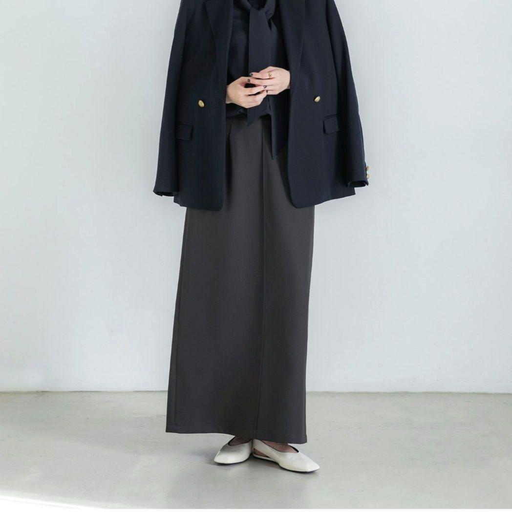 crewre クルーレ 25SS バックタックナロースカート ブラック crewre online shop / バックタックナロースカート