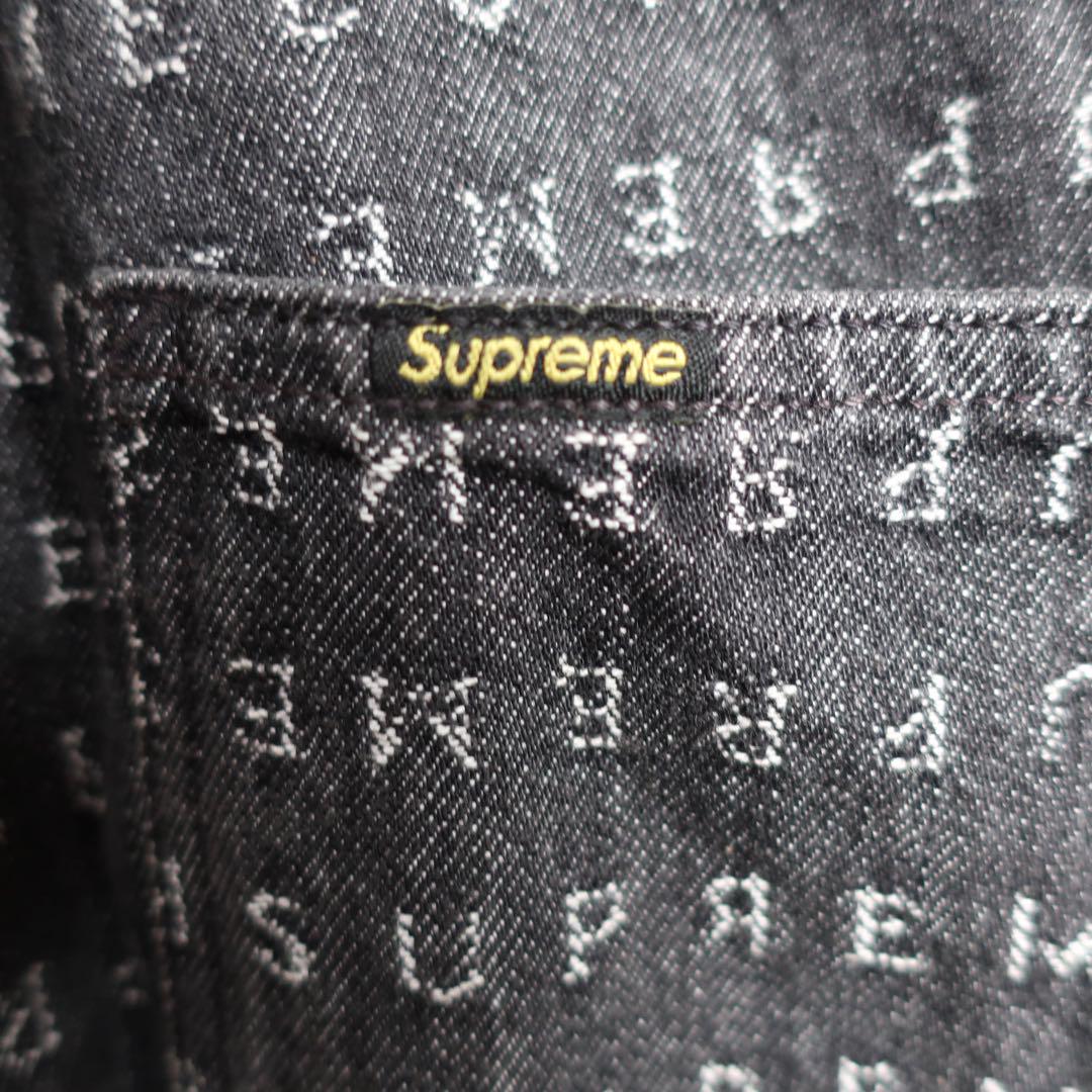 Supreme Jacqurd Logos デニム オーバーオール S 黒