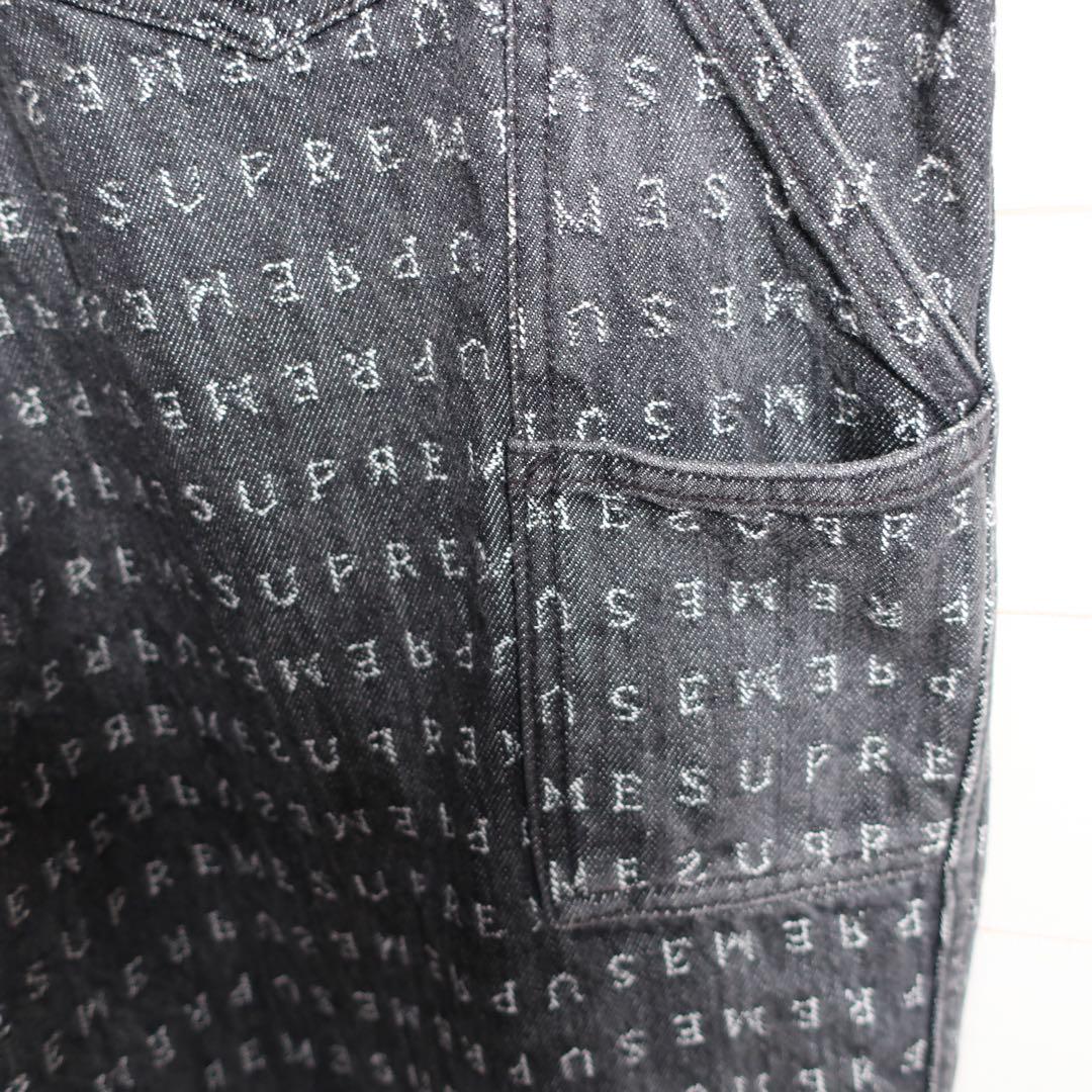 Supreme Jacqurd Logos デニム オーバーオール S 黒