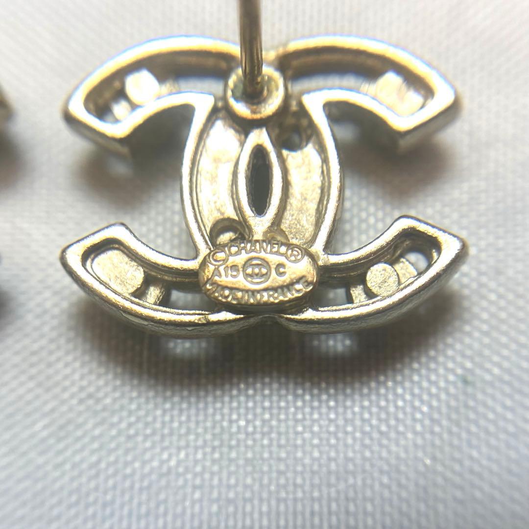 美品 CHANEL シャネル パールピアス ココマーク A15C ゴールド