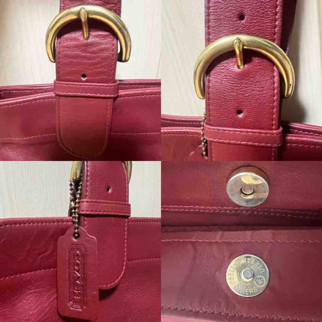 ￼［美品］COACH コーチトートバッグ F6H-4140レザー バーガンディ
