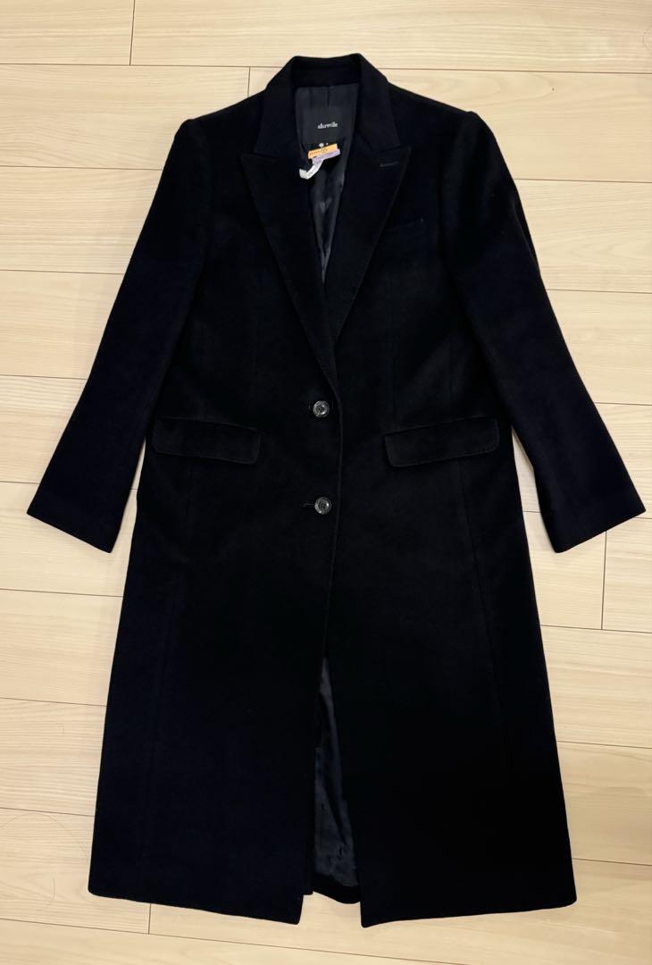 超美品allurevilleカシミヤ100%チェスターコート ロングブラック