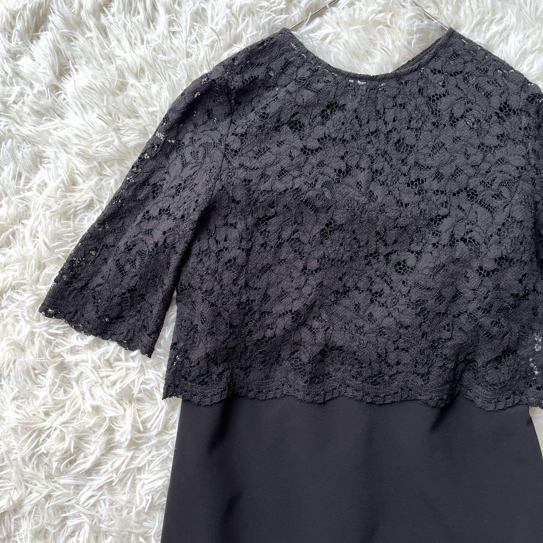 【Demi-Luxe BEAMS】チューブトップ　ドレス　レース　黒　結婚式