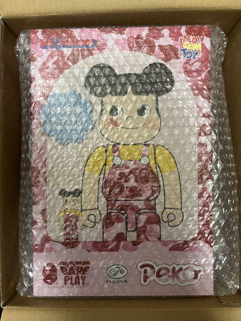 ベアブリック 新品未開封 BAPE ペコちゃん コラボ100&400 3箱セット BE@RBRICK BAPEペコちゃん100%&400%三色セット BE@RBRICK - BE