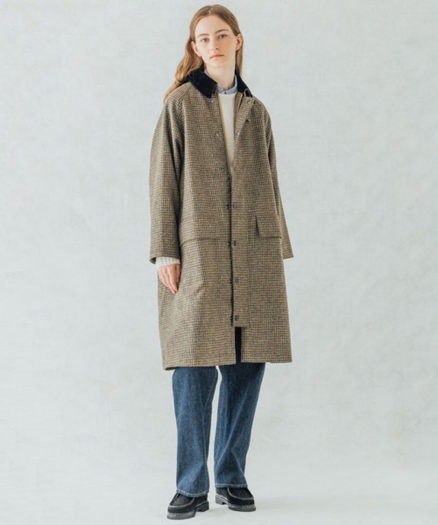 Barbour ロングコート サイズ8(S) チェック柄