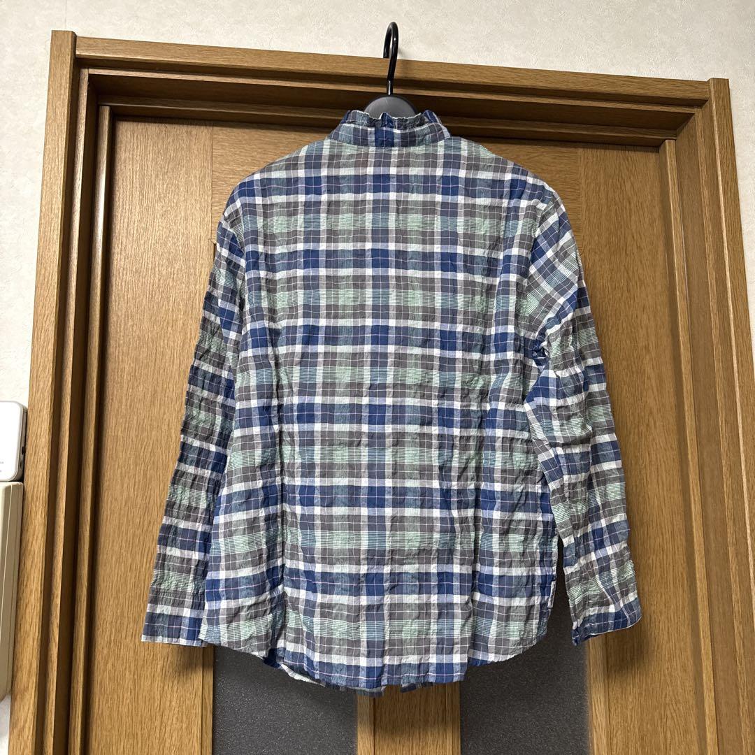 【タグ付き新品】マドモアゼルノンノン　フリルスタンドカラー　シャーリングブラウス