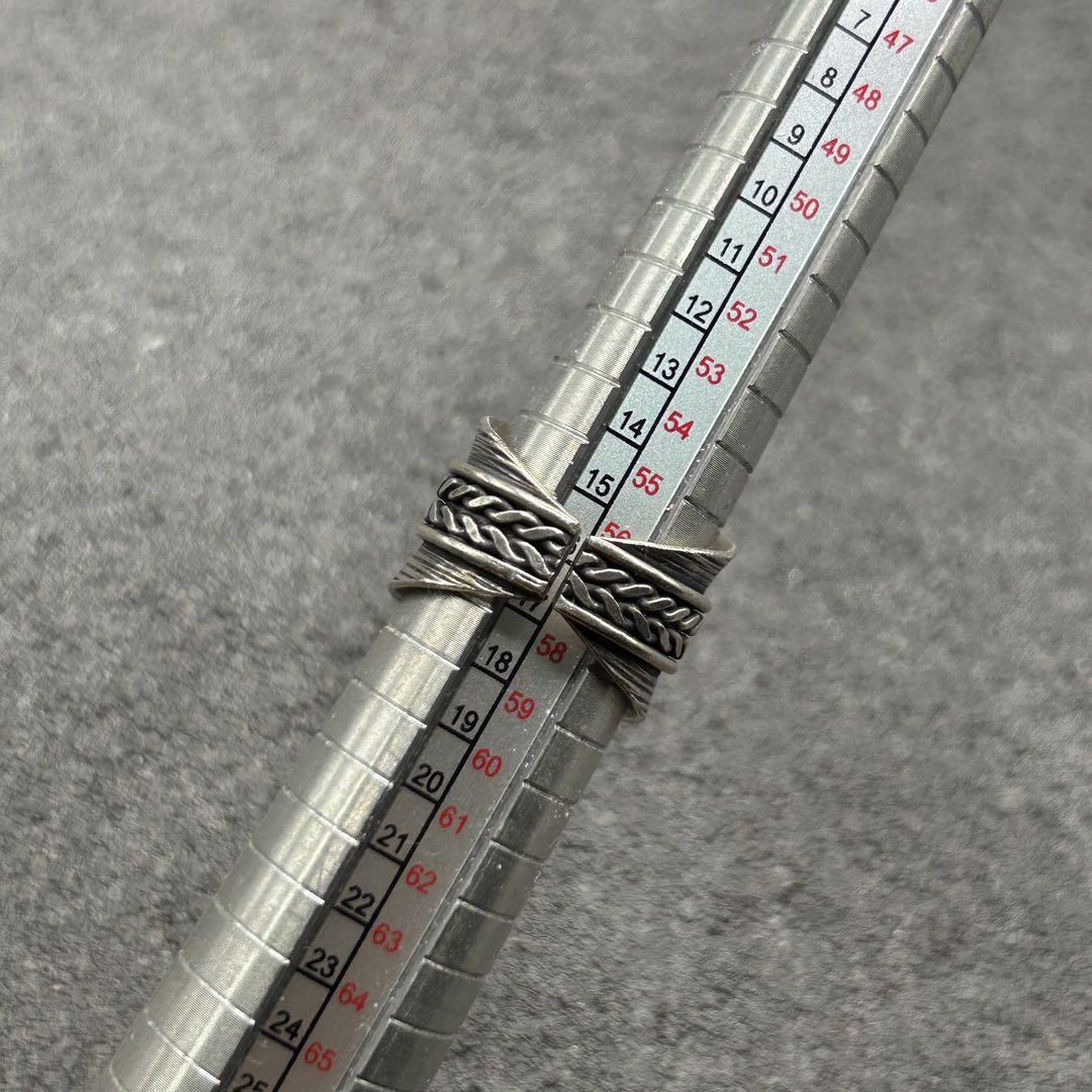 シルバー925 Silver カレン族 甲丸彫りリング/軽研磨仕上げ/16号