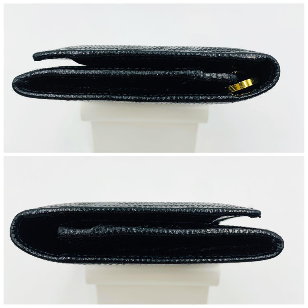 美品★Ferragamo フェラガモ リザード ヴァラリボン 長財布★930