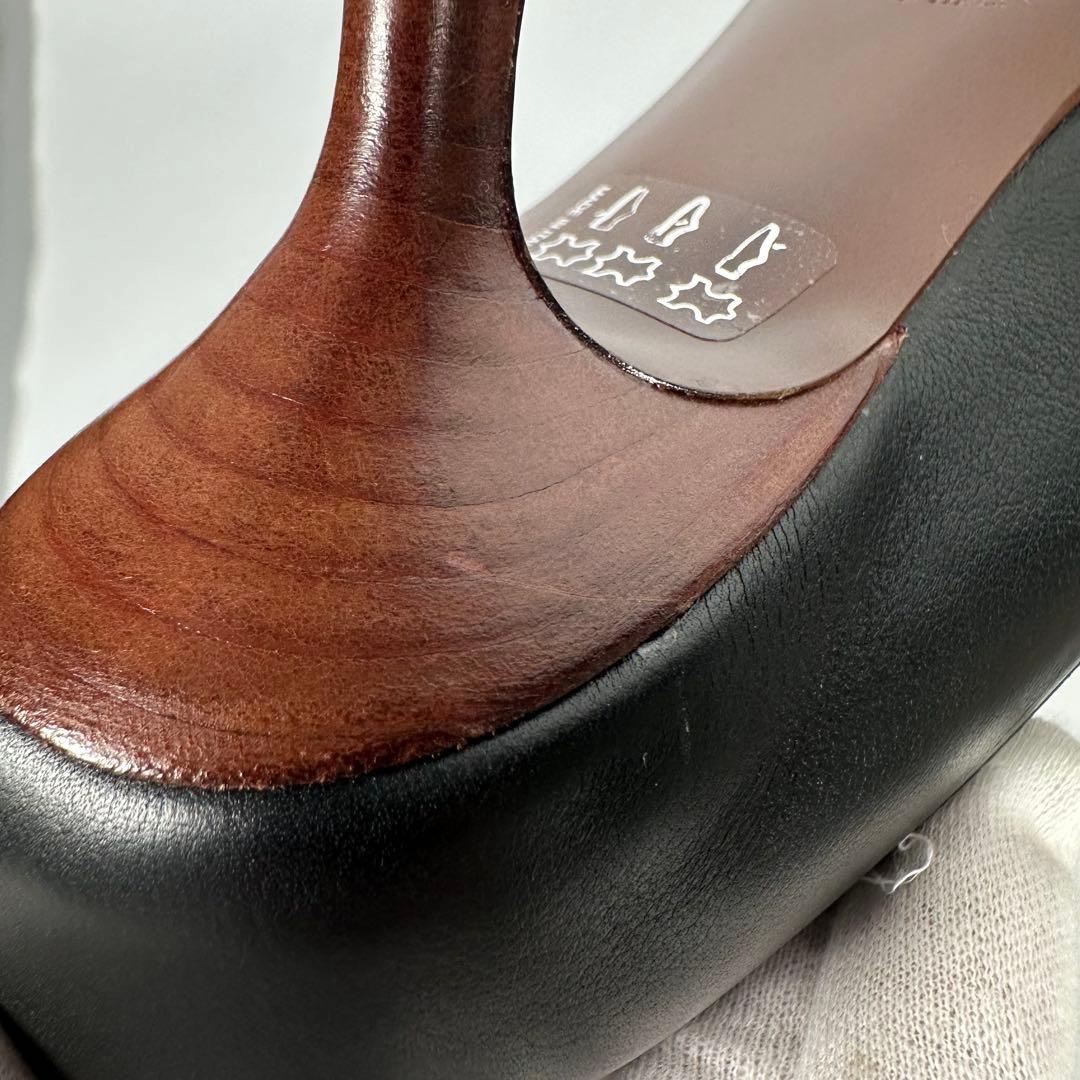 極美品 TOD’S 本革 レザー トッズ ヒール パンプス Tチェーン 黒