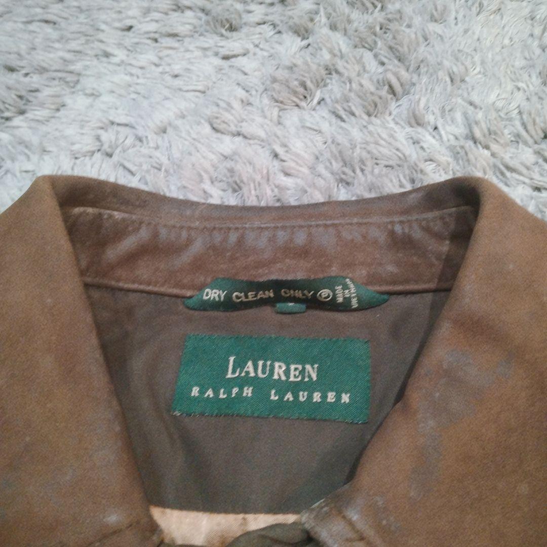 LAUREN Ralph Lauren ラルフローレン 襟本革キルティングコート