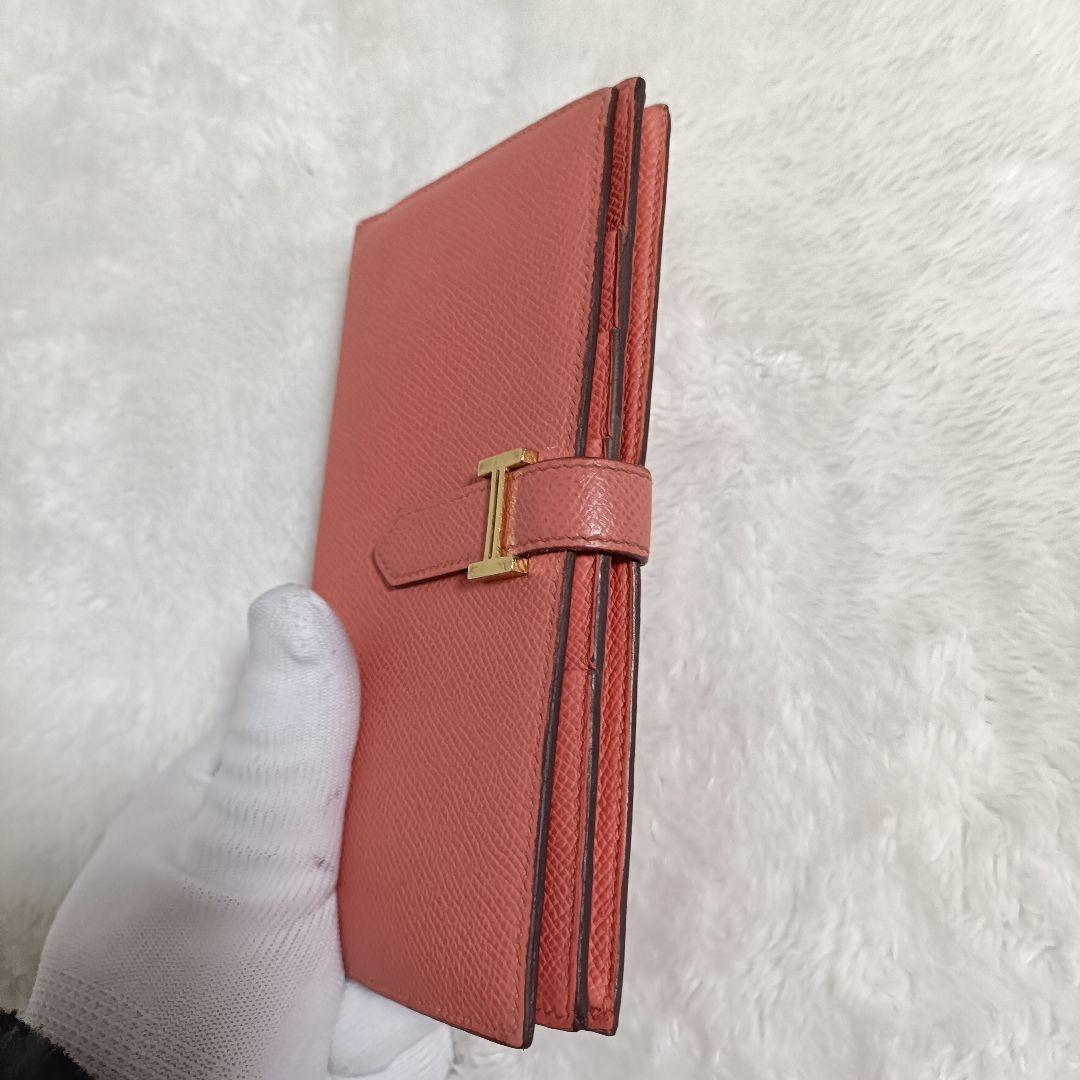 (gmg) エルメス　ベアンスフレ　ピンク　二つ折り　長財布　HERMES