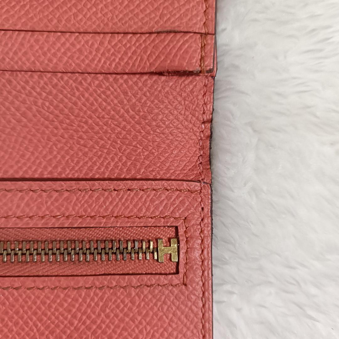 (gmg) エルメス　ベアンスフレ　ピンク　二つ折り　長財布　HERMES