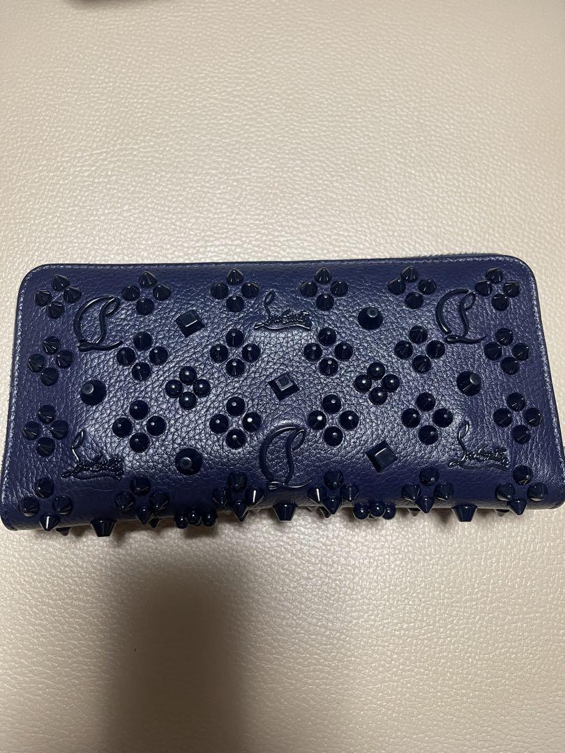 Christian Louboutin 限定 スタッズ ネイビー レザー長財布