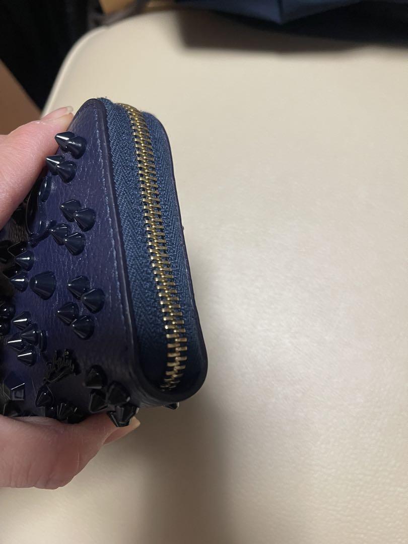 Christian Louboutin 限定 スタッズ ネイビー レザー長財布