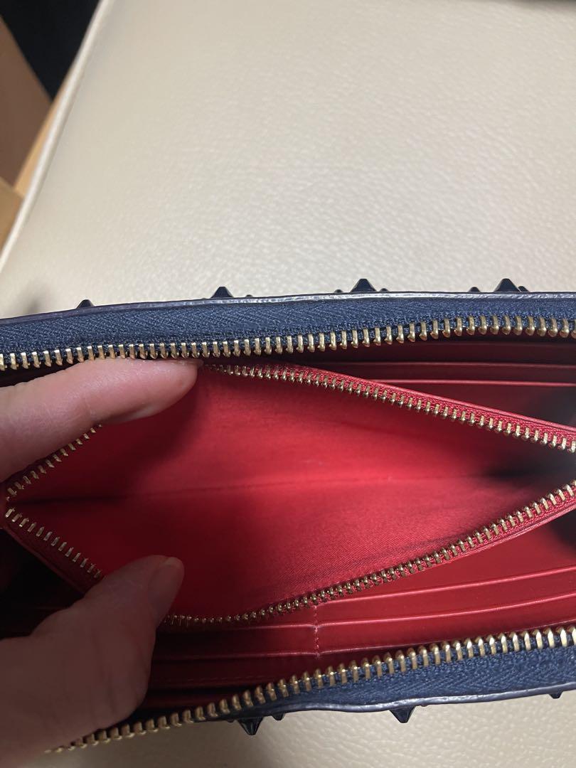 Christian Louboutin 限定 スタッズ ネイビー レザー長財布