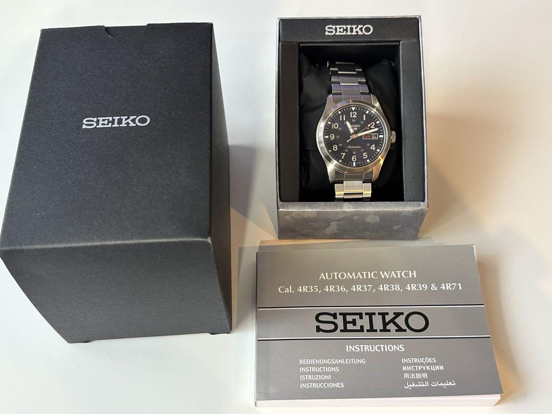 SEIKO 自動巻き 腕時計 青 SBSA113
