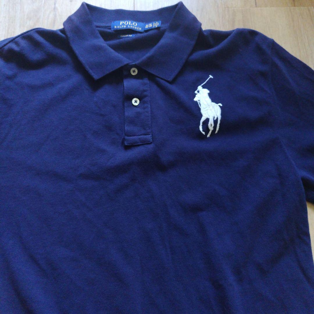 美品　ポロラルフローレン　ポロシャツ　XL　肩ナンバー　ロゴ　古着