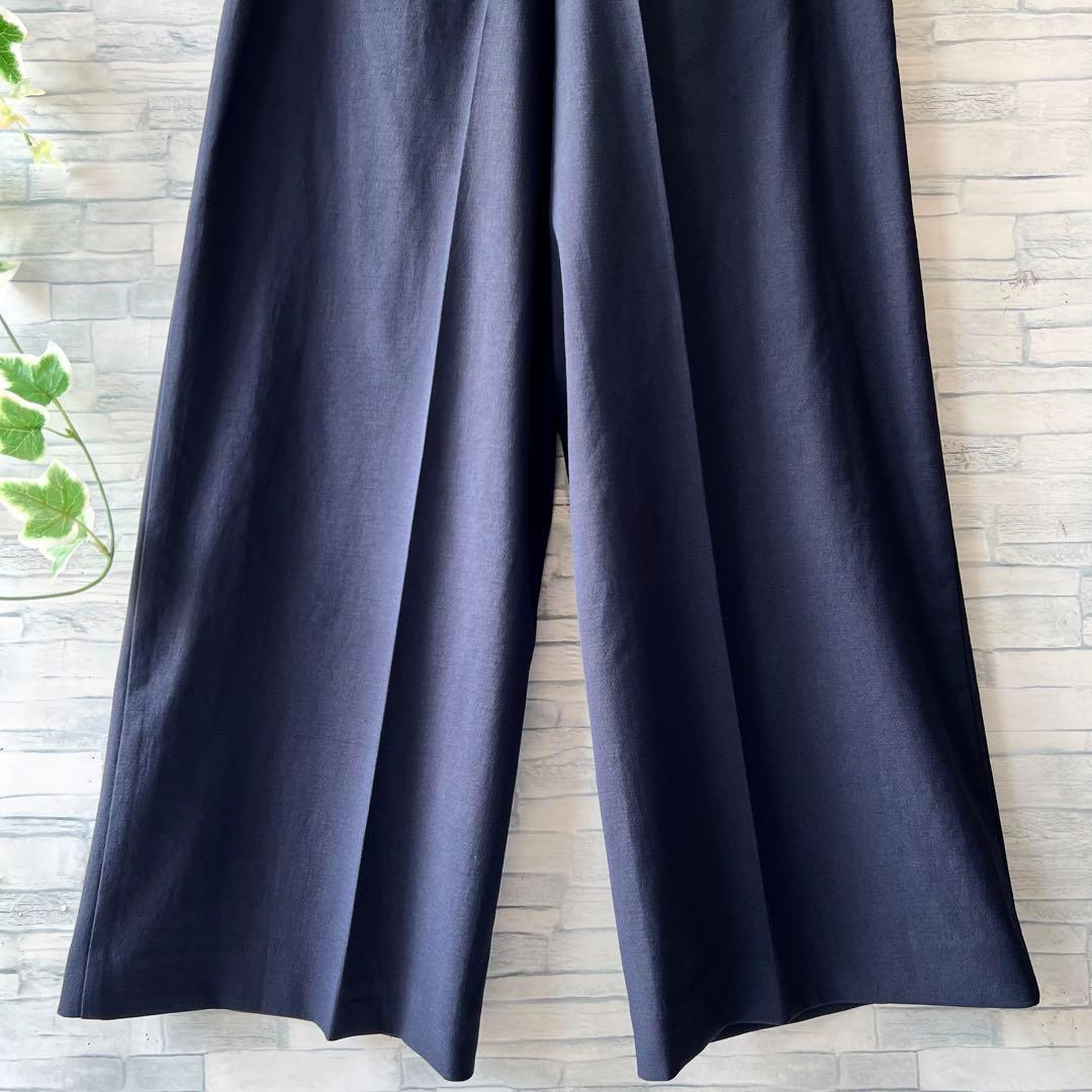 美品⭐️PLST、麻混、スーツ上下、ノーカラー、ハイウエストウエストゴム、M