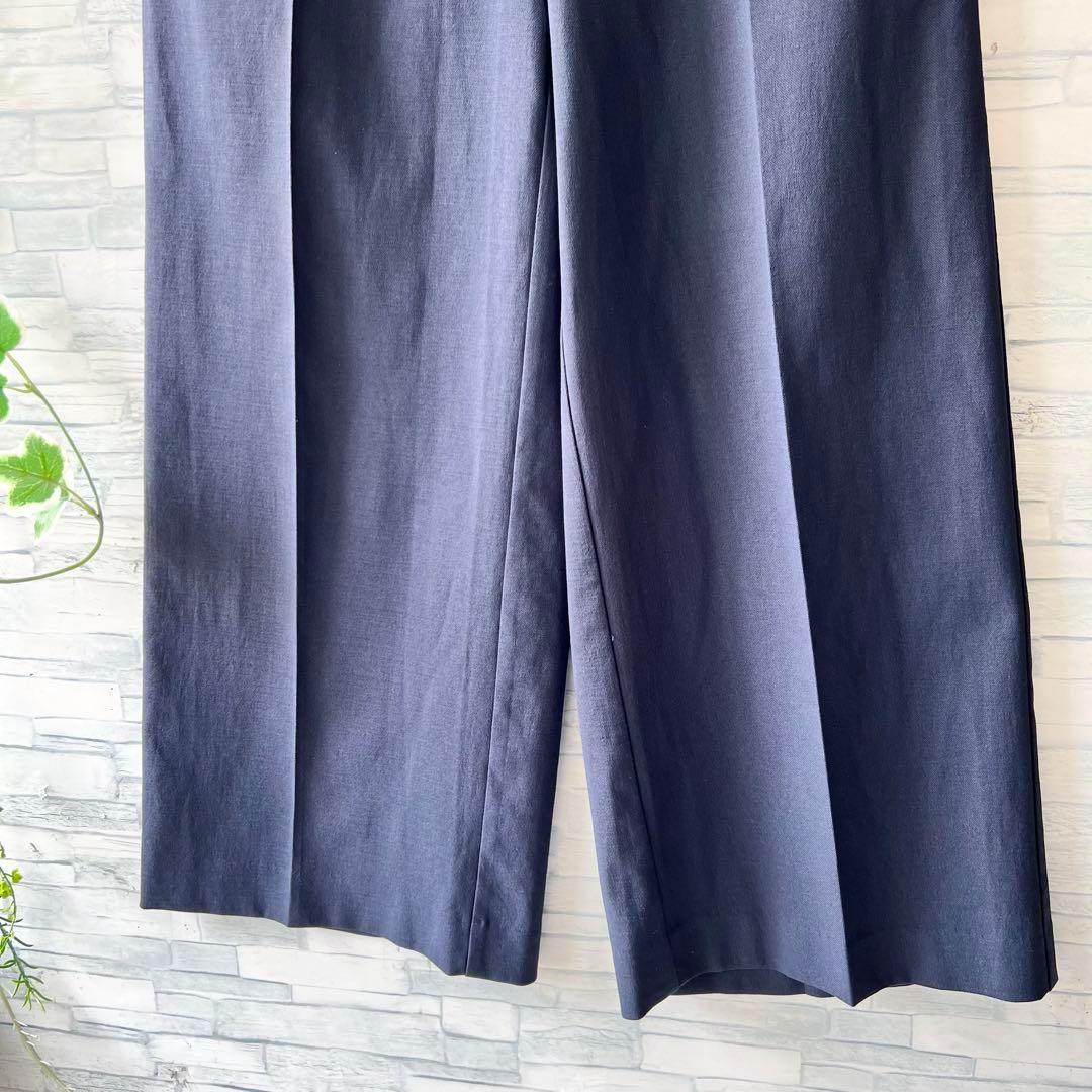美品⭐️PLST、麻混、スーツ上下、ノーカラー、ハイウエストウエストゴム、M