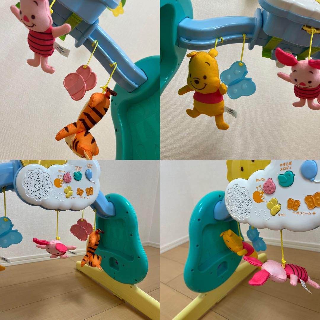 【美品】くまのプーさん えらべる回転6wayジムにへんしんメリー プーメリー