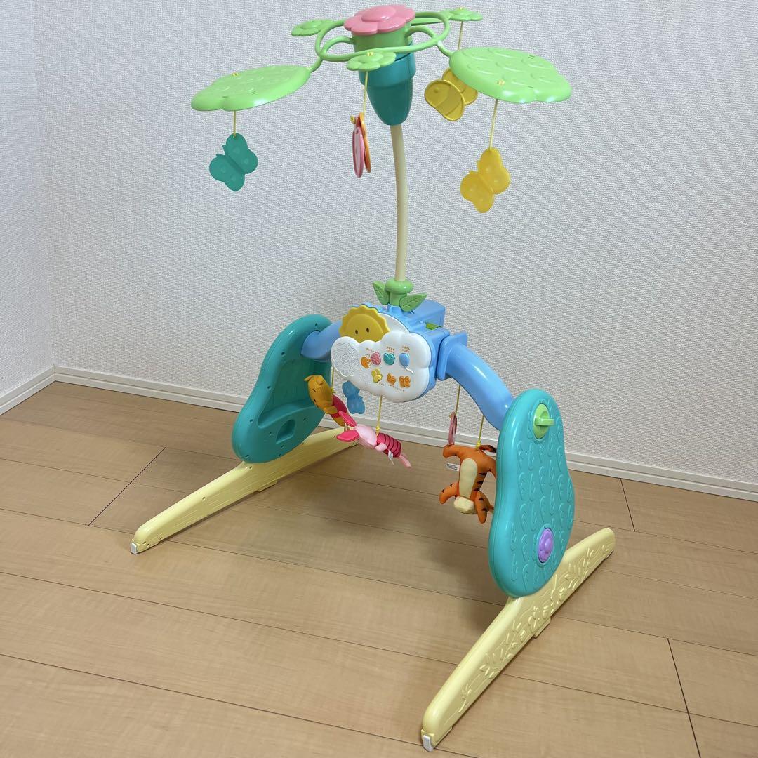 【美品】くまのプーさん えらべる回転6wayジムにへんしんメリー プーメリー