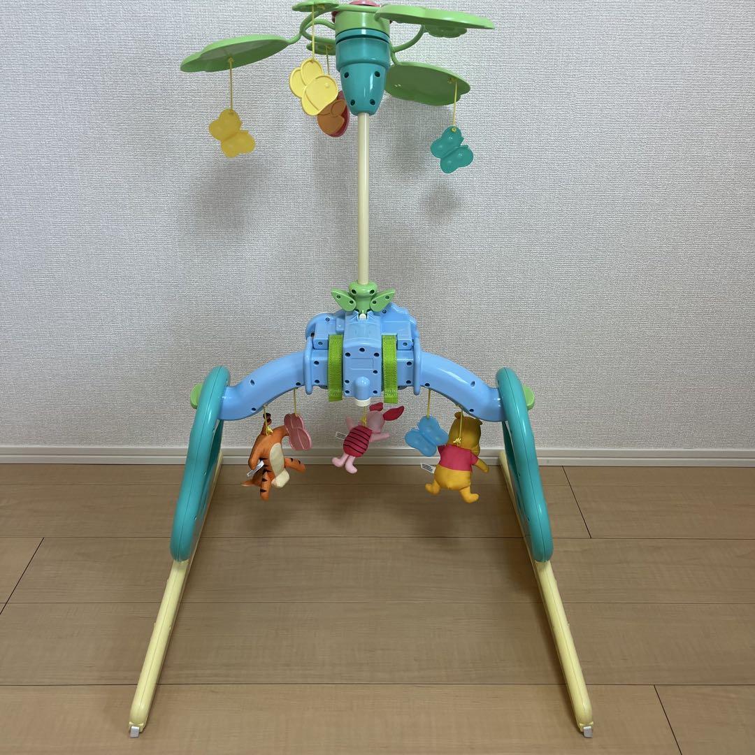 【美品】くまのプーさん えらべる回転6wayジムにへんしんメリー プーメリー