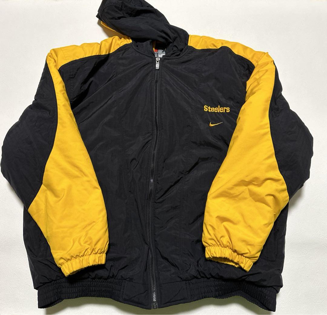 90s NIKE ナイキ Steelers ナイロン中綿ジャケット XL NFL