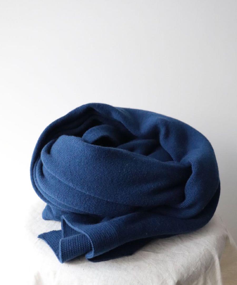 RoToTo ロトト　コットンカシミアマフラー　ブルー