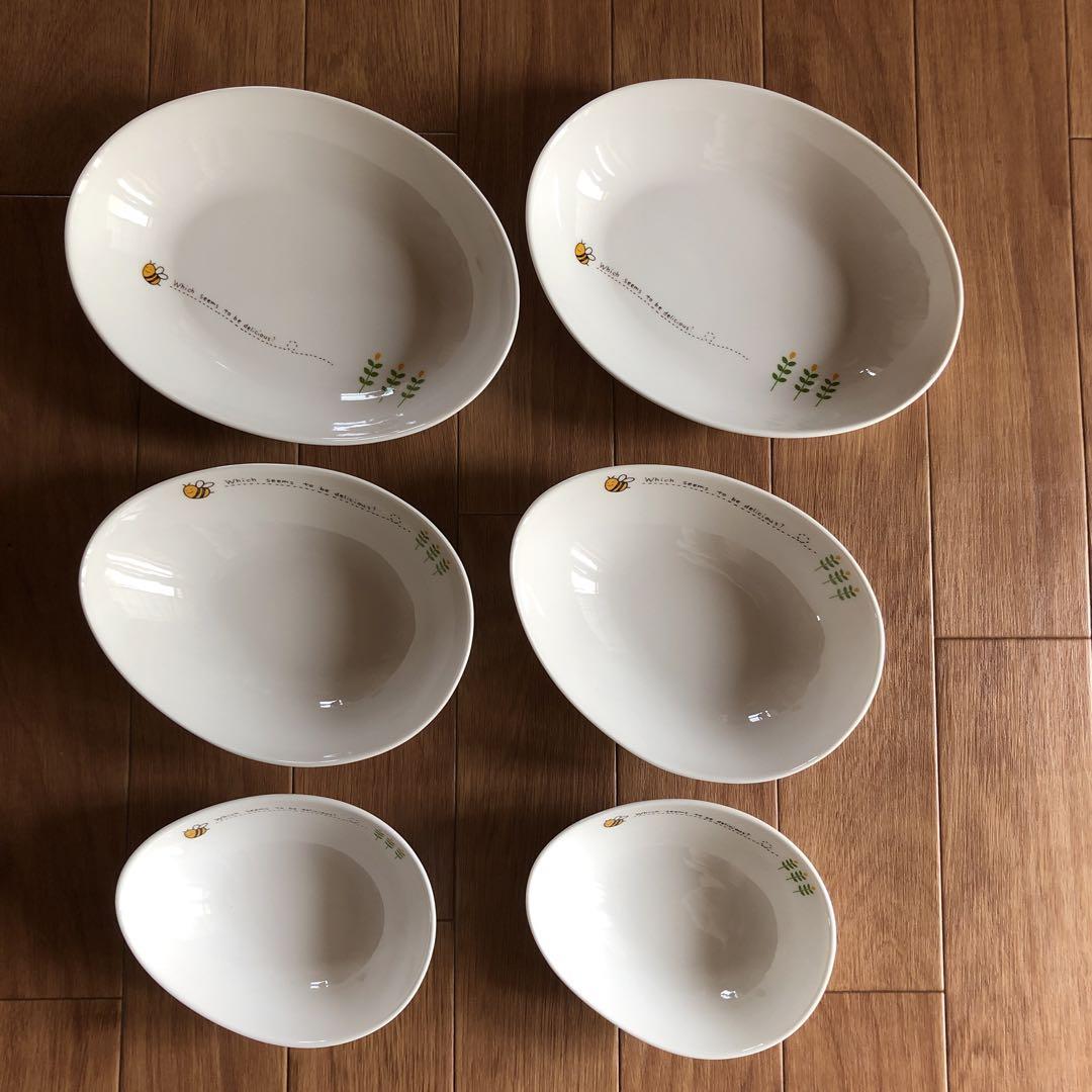タイムセール＊6枚セット＊カレー皿、ボウル＊みつばち＊まとめ売り