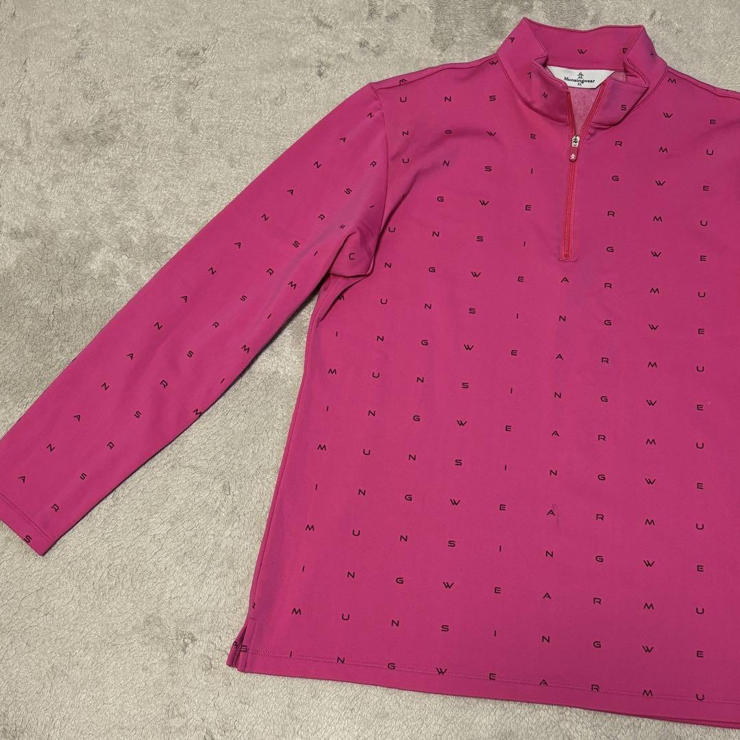 美品 Munsingwear ゴルフ 長袖シャツハーフジップ レディース 3L