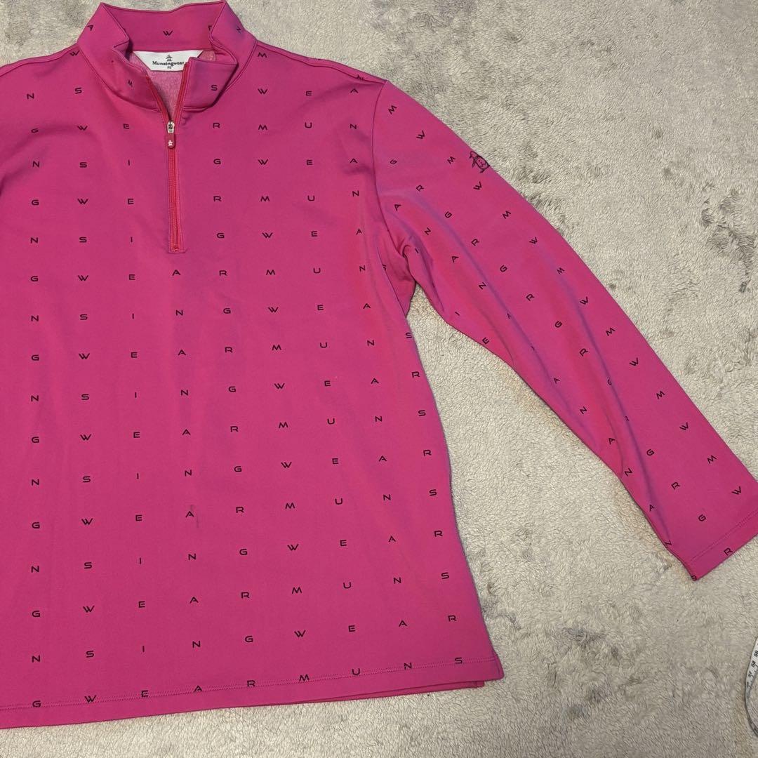 美品 Munsingwear ゴルフ 長袖シャツハーフジップ レディース 3L