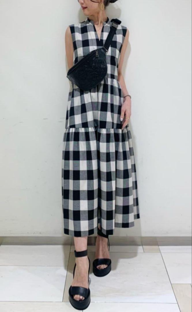 23SS チェックロングワンピース