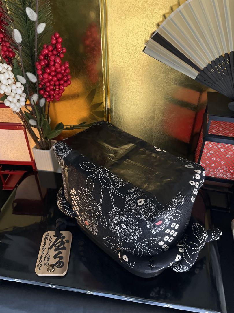 一閑張り　一閑張りバッグ　古文書　和紙　花絵柄　大正　着物　京友禅　絞り　浴衣