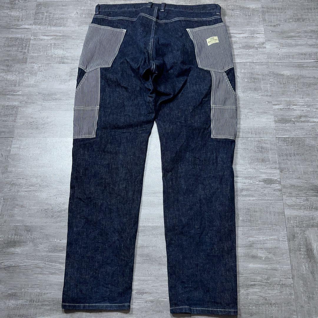 美品 児島ジーンズ ペインターパンツ ヒッコリー ストライプ