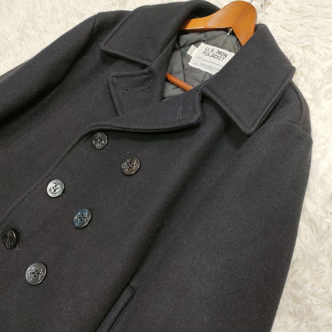 【稀少XL】Schott メルトンウール Pコート 裏地キルティング 740N