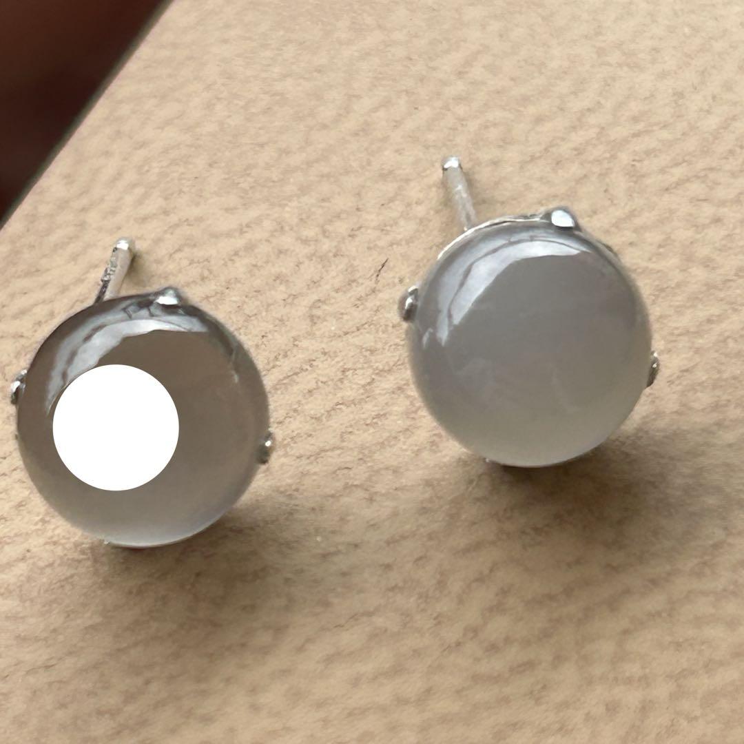 pt900 プラチナ　ピアス　グレームーンストーン