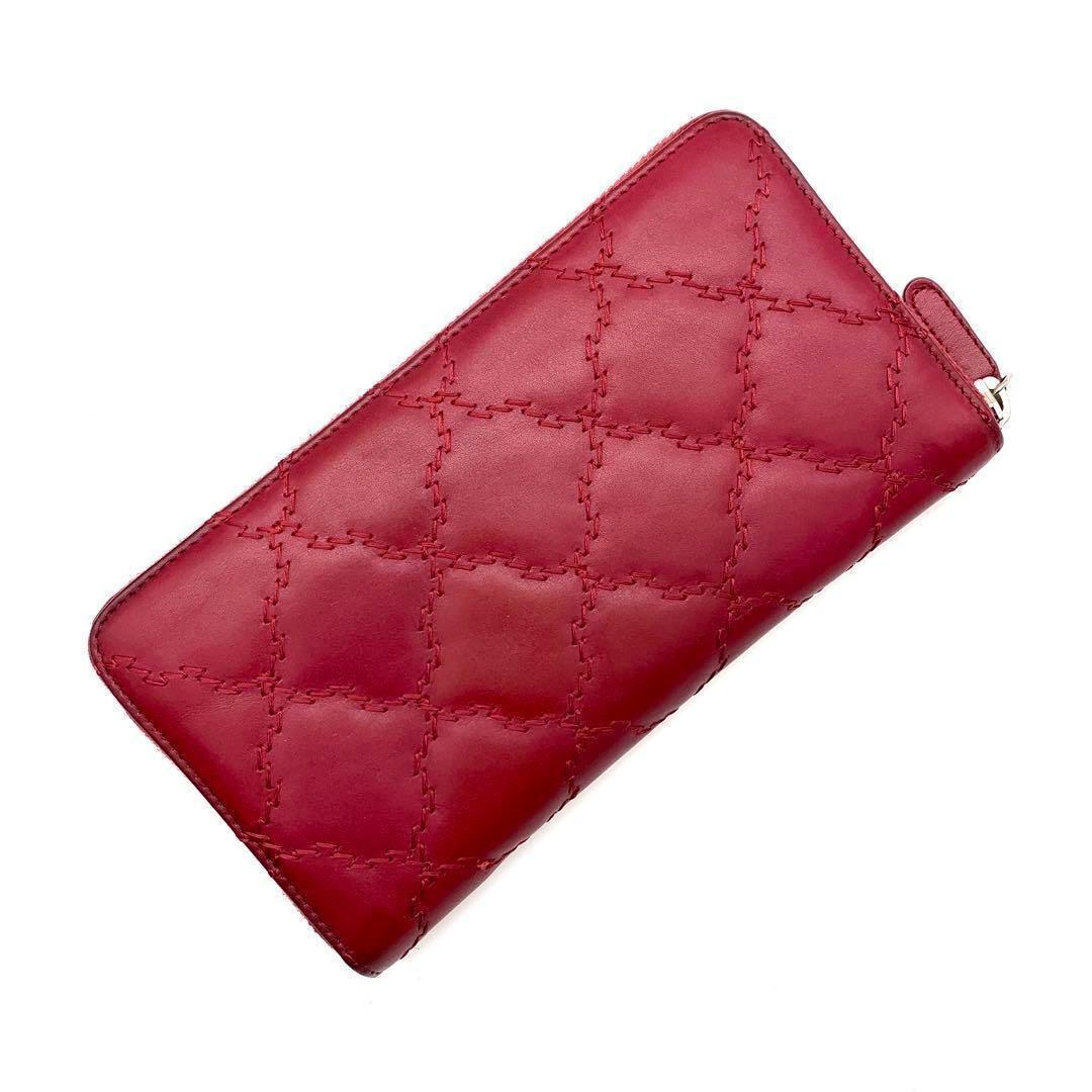 使用わずか❣️高級品✨　 シャネル マトラッセ ラムスキン ボルドー J42