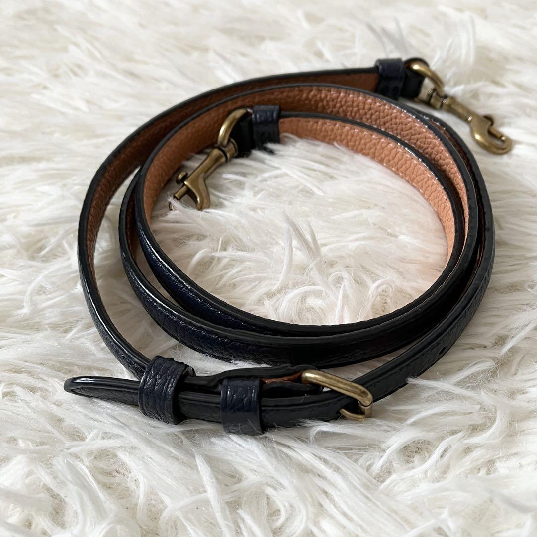 COACH ネイビー レザー イーディー ハンドバッグ2WEYショルダーバッグ コーチ ショルダーバッグ イーディー 2way デニム レザー